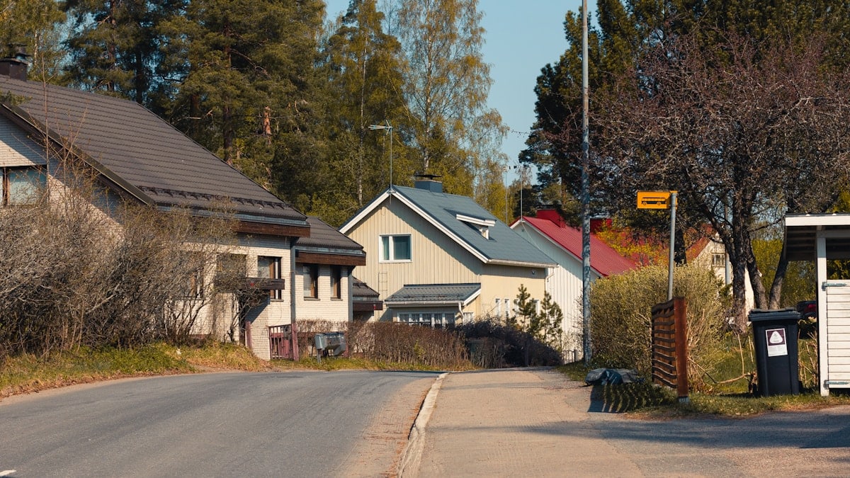 a residential street in Finland